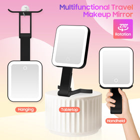 GOMIPURU lighted travel mirror with three color modes for any lighting