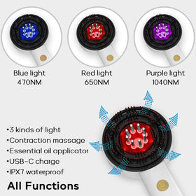 GOMOOBEADS 3in1 hair scalp massager IPX7 waterproof for wet or dry use.
