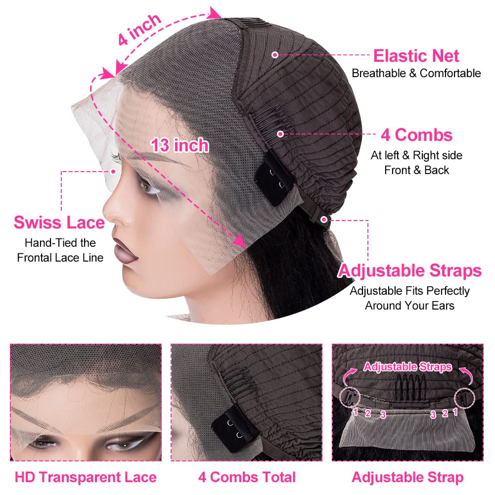 GOMOST 13x4 lace front cap 22-5 offers secure fit and comfortable wear.