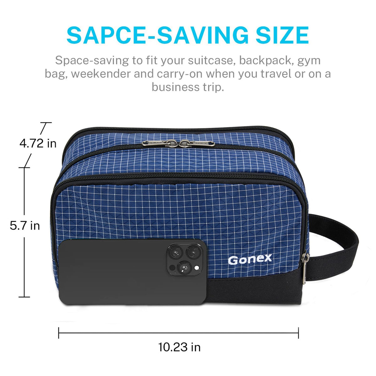 Gonex shaving bag organizer keeps small items visible