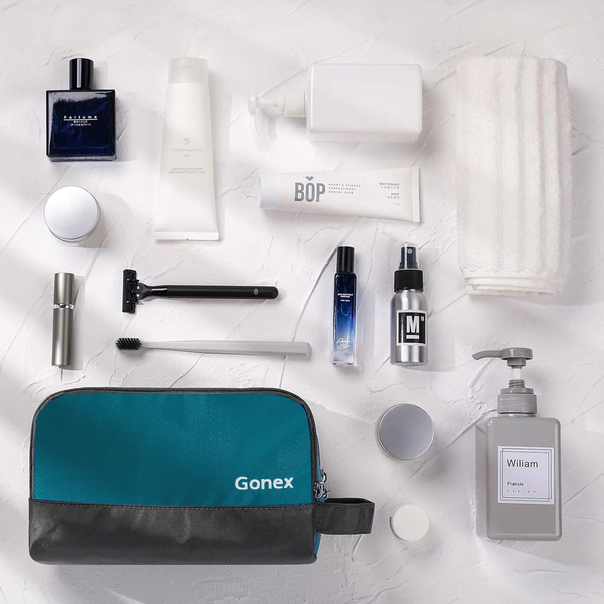 Gonex smart size 10.23 by 4.72 by 5.7 inches fits in a duffel.