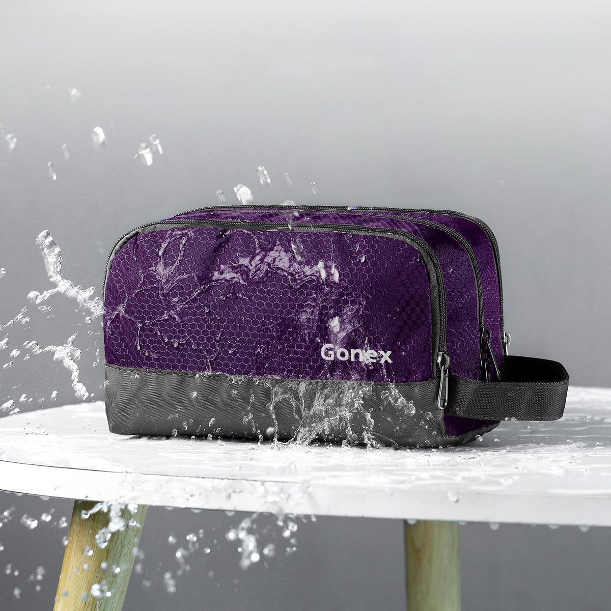 Gonex bag main compartment holds large bottles securely for easy packing.