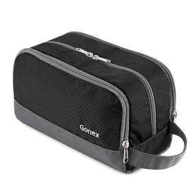 Gonex Travel Toiletry Bag nylon front view highlighting durable, water-resistant design.