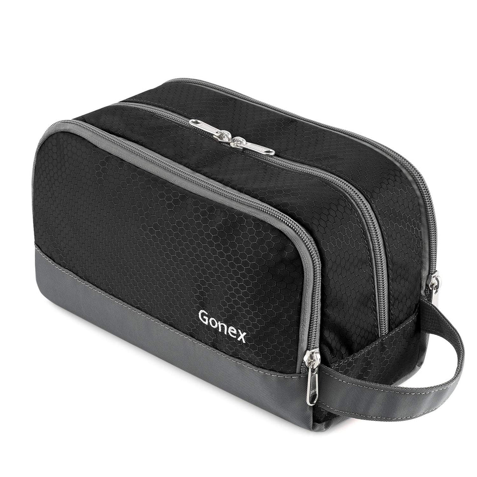 Gonex Travel Toiletry Bag nylon front view highlighting durable, water-resistant design.