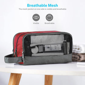 Gonex travel toiletry bag inside main compartment ready for large bottles