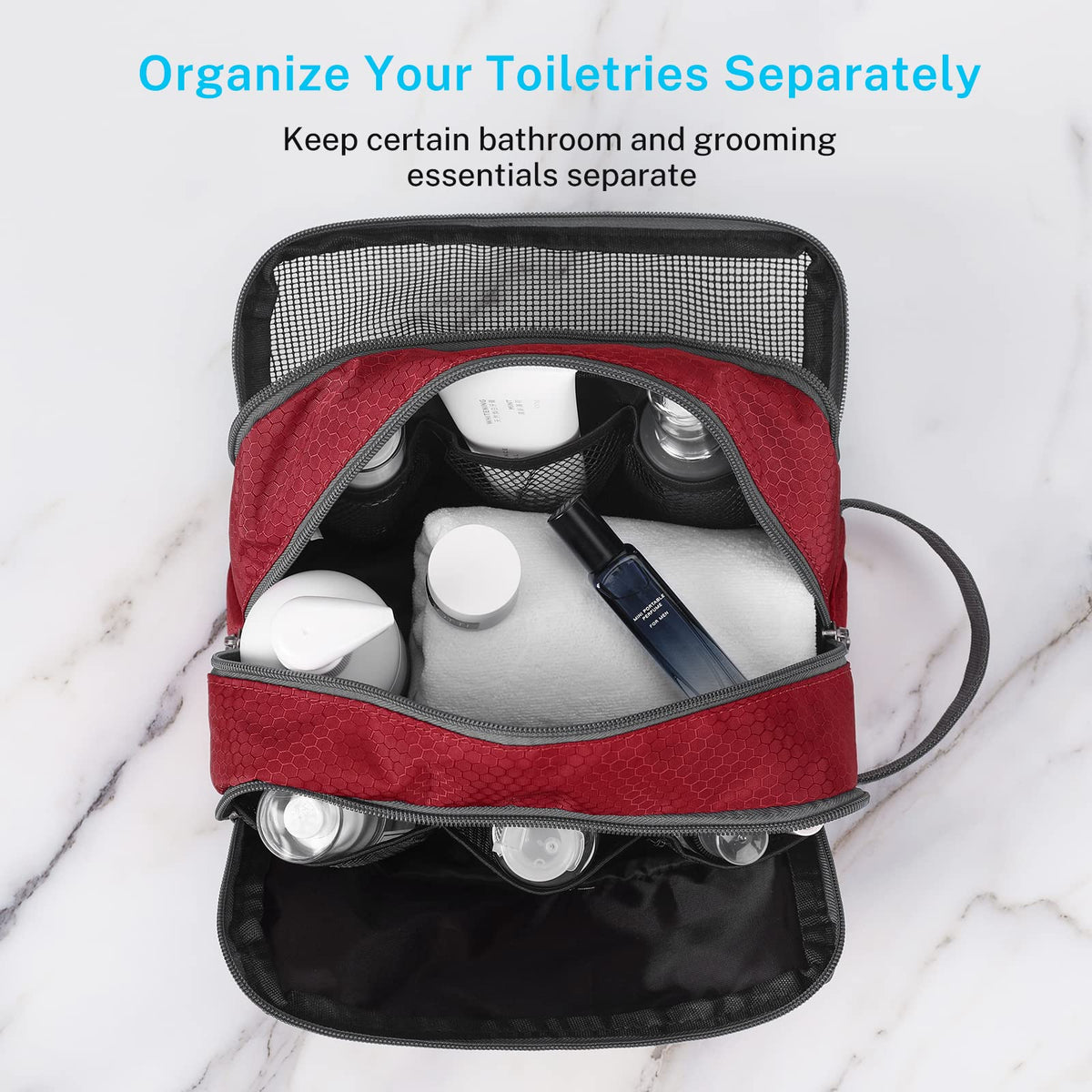 Gonex travel toiletry bag inside mesh pouch for small items