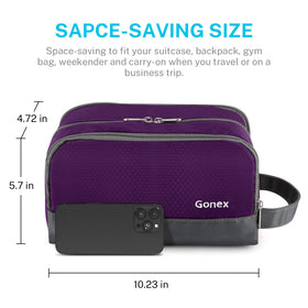 Gonex bag features a zippered mesh pouch for organizing small items.