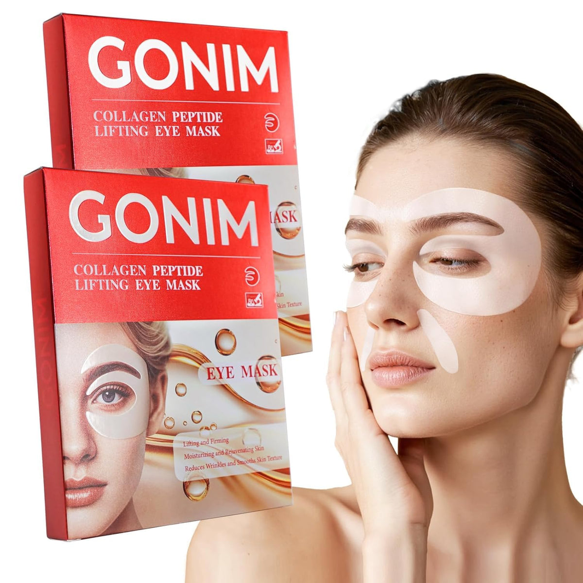 GONIM 360° fit eye patches with full contour coverage for under-eye care.