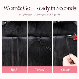 GOO GOO Butterfly Weft: breathable structure minimizes heat on sweaty scalps.