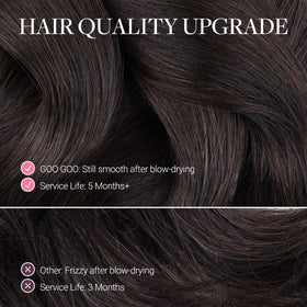 GOO GOO Butterfly Weft: premium Remy hair with silky, tangle-free texture.
