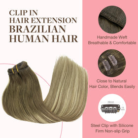 GOO GOO clip-in extensions 120g-150g for natural fullness