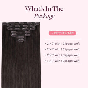 GOO GOO clip-in extensions with silicone-backed clips for comfortable wear