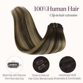 GOO GOO clip-in extensions 110 g option provides natural thickness without bulk
