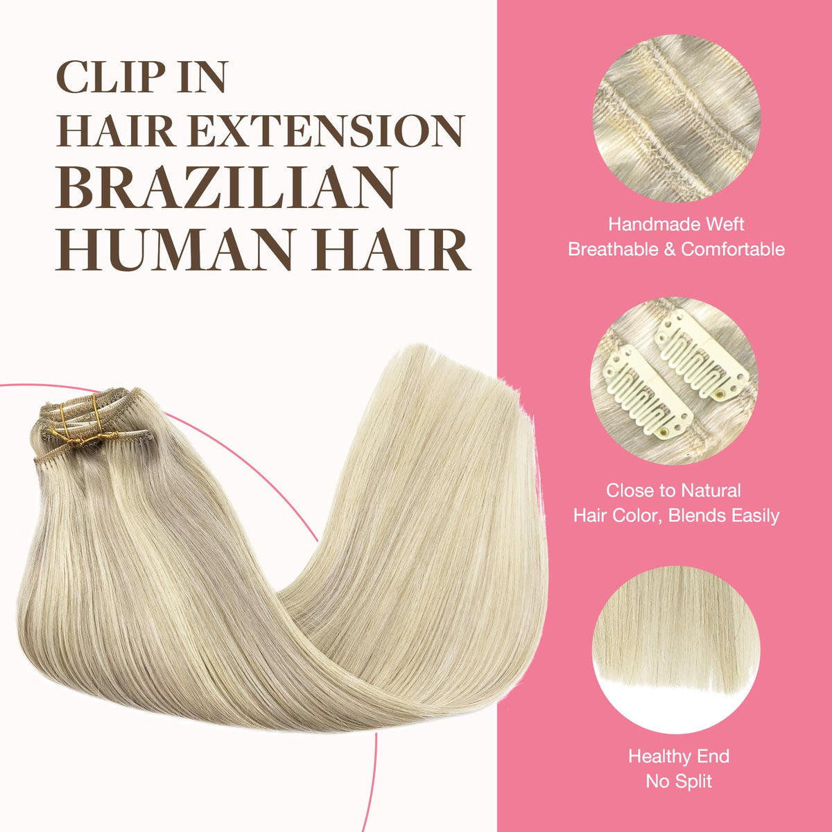 GOO GOO 150g clip-in extensions for full, voluminous looks.