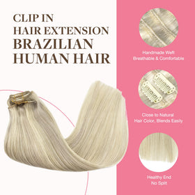 GOO GOO 150g clip-in extensions for full, voluminous looks.