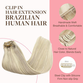 GOO GOO ash blonde highlighted platinum 22-inch extensions for instant volume