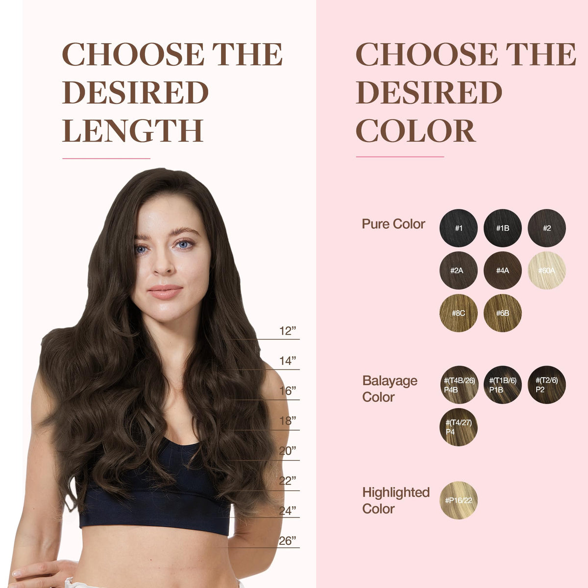 GOO GOO 22-inch clip-in extensions add length and body for versatile styling.
