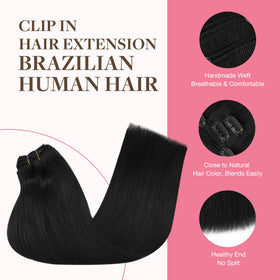 GOO GOO real human hair clip-ins blend with natural strands.