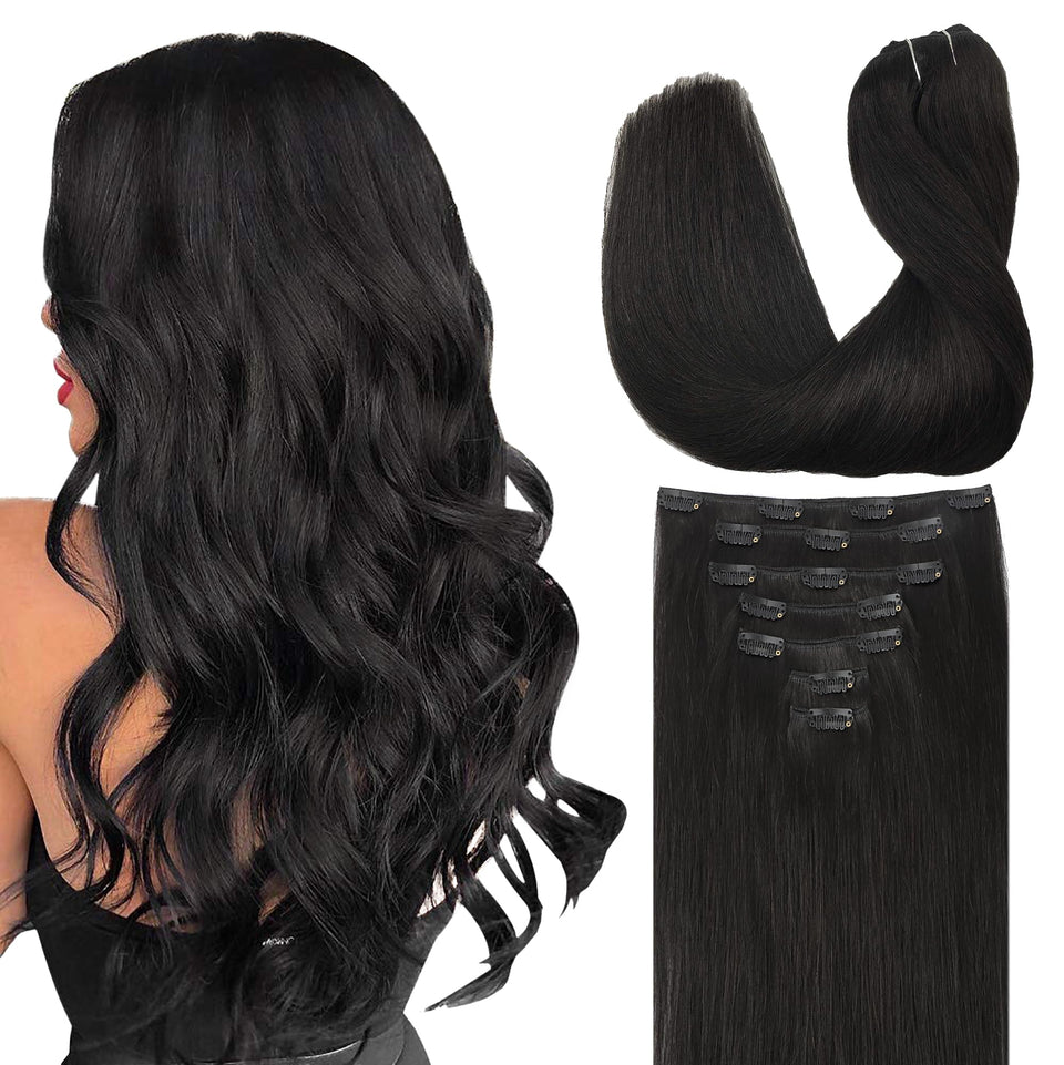 GOO GOO clip-in extensions real human hair close-up for natural texture