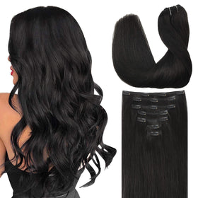 GOO GOO real human hair clip-in extensions for seamless daily wear.
