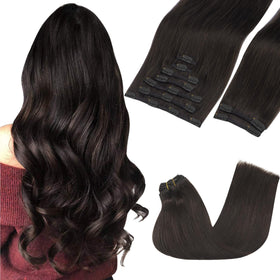 GOO GOO clip-in extensions real human hair for seamless length