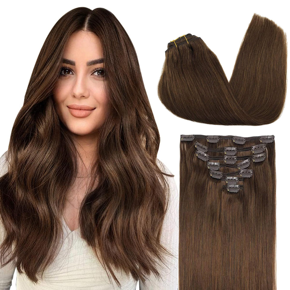 GOO GOO clip-in extensions with seamless clip for natural blend