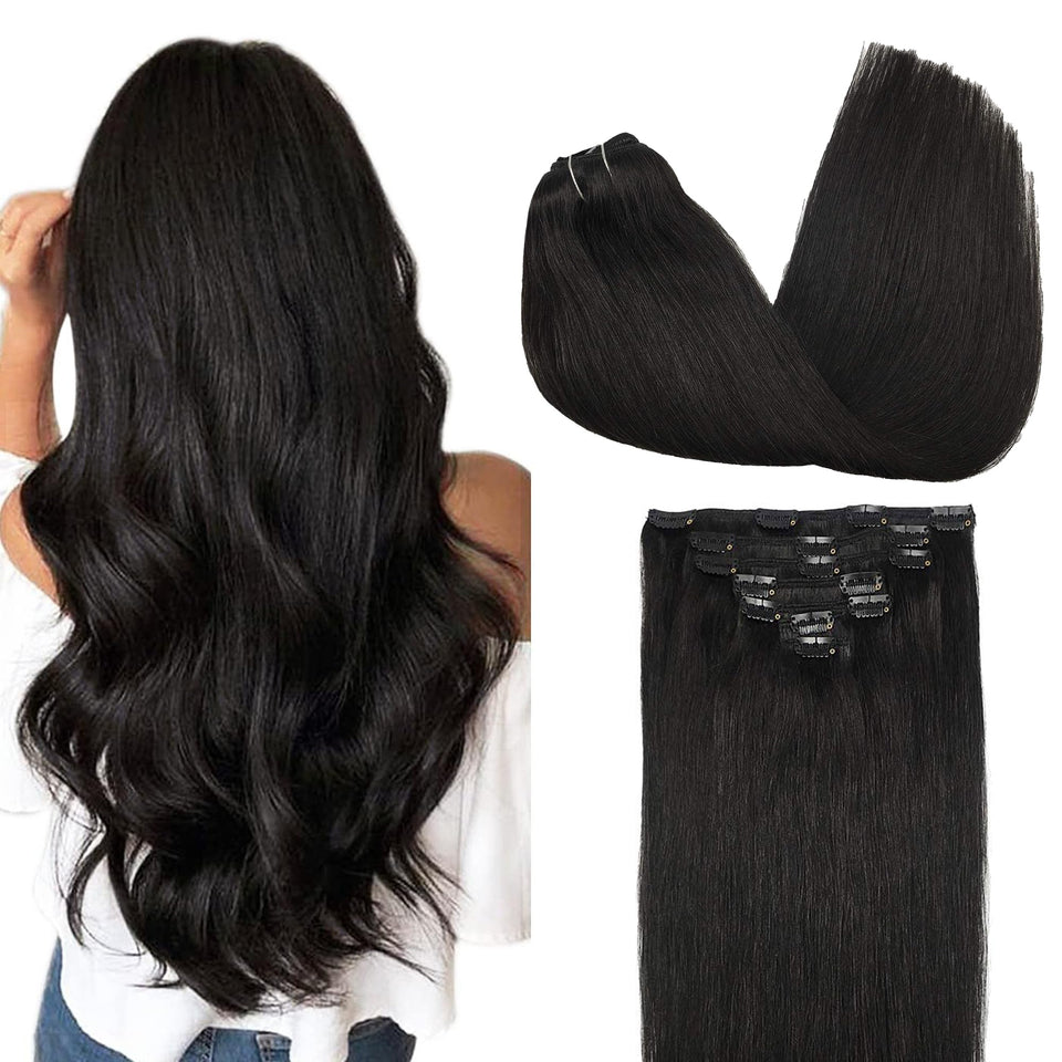GOO GOO clip-in hair extensions with seamless clips for easy wear