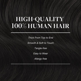 GOO GOO clip-in extensions shown for straight and curled styles