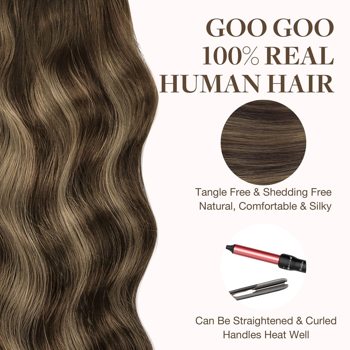 GOO GOO easy application and removal tape-in extensions