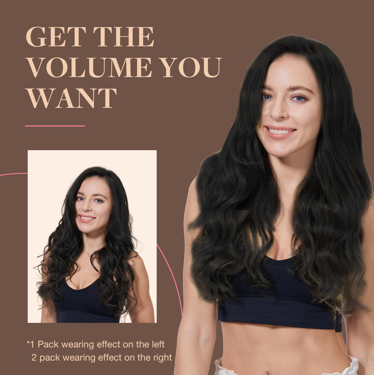 Heat-styling ready GOO GOO extensions up to 250F.