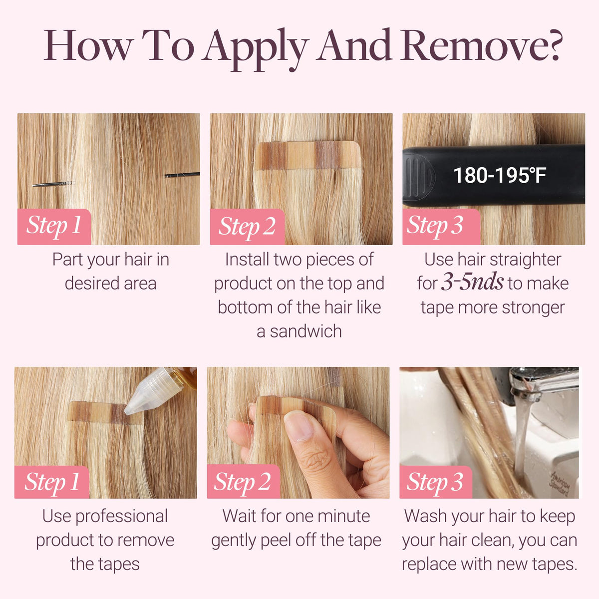 GOO GOO extensions are heat-safe up to 250°F for styling flexibility.