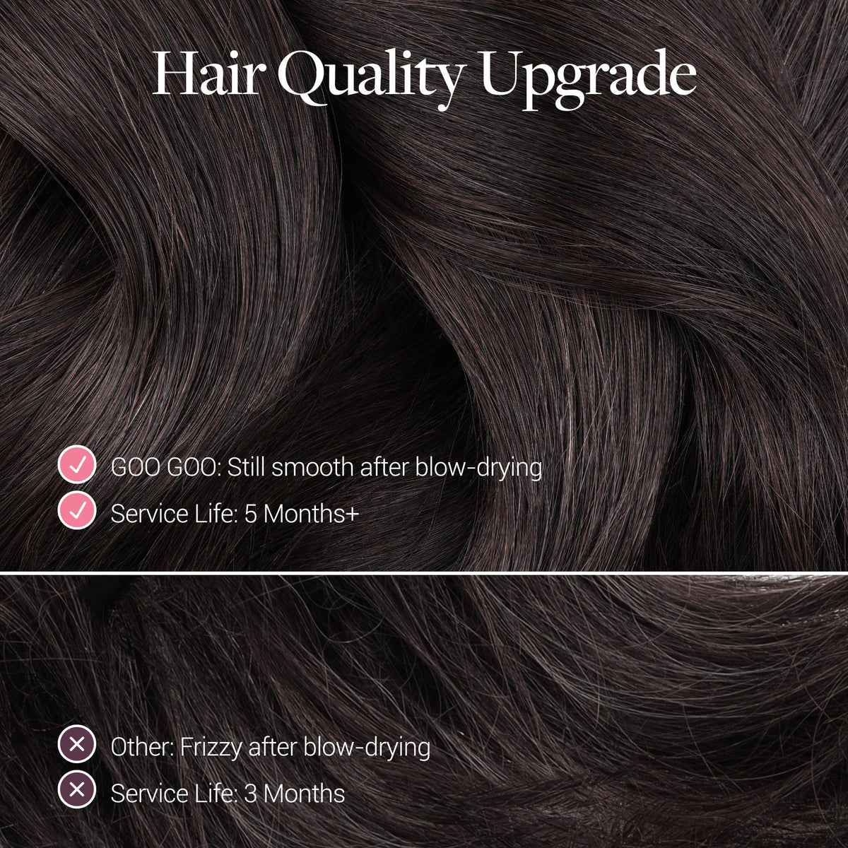 GOO GOO Invisi Edge 1B natural black color for discreet shade matching.