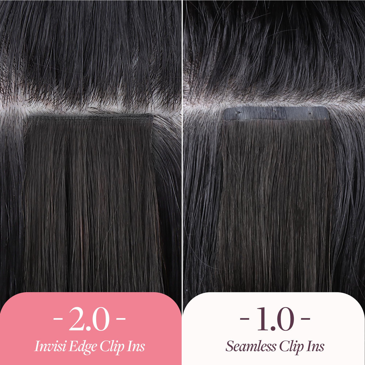 GOO GOO Invisi Edge close-up showing injection technique blending with natural hair texture.