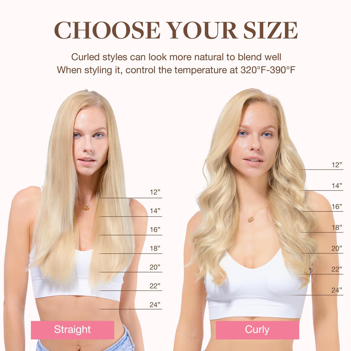 GOO GOO heat-friendly hair extensions tolerate styling up to 250F.