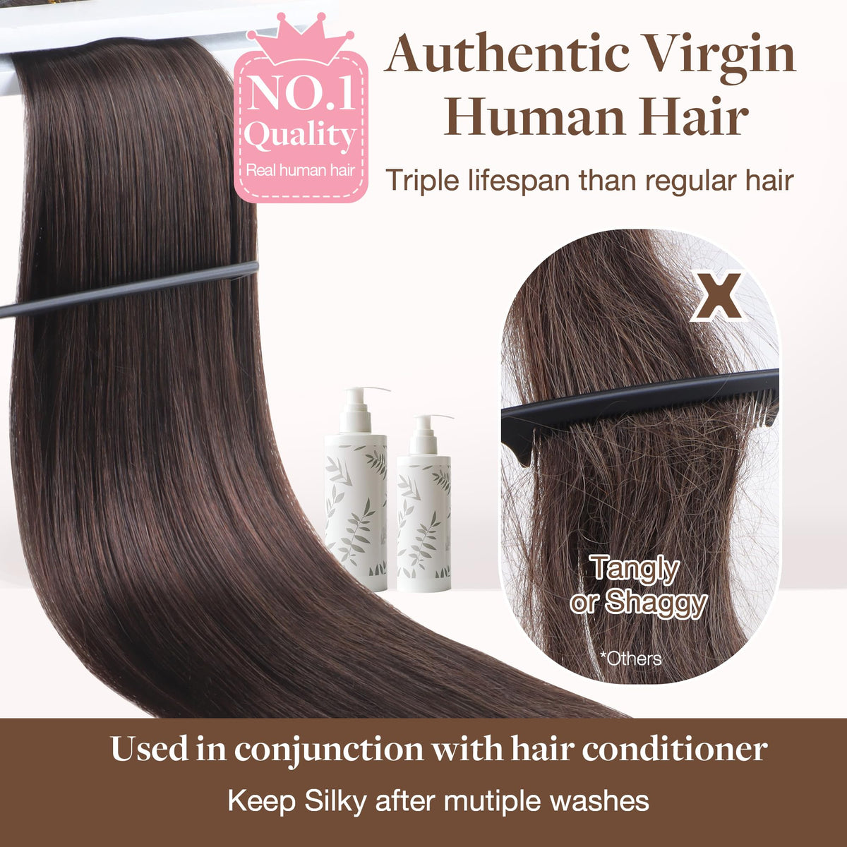 GOO GOO real human hair weft blends seamlessly