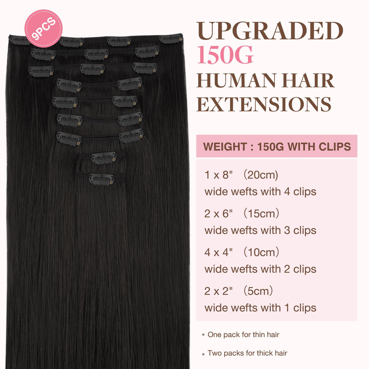 GOO GOO Remy clip-ins with seamless design for smooth styling