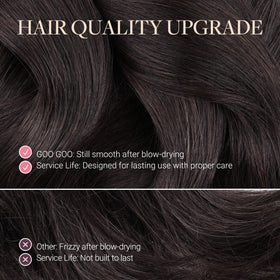 GOO GOO Remy hair tape-in extensions in silky straight texture for seamless volume