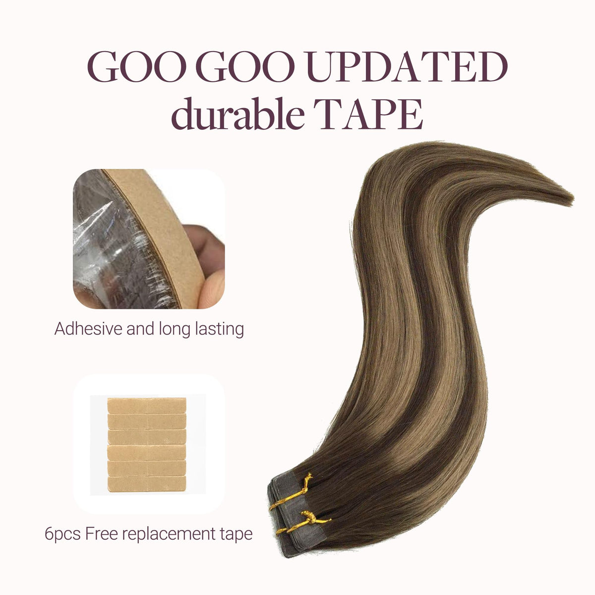 GOO GOO Remy-hair texture close-up showing natural shine