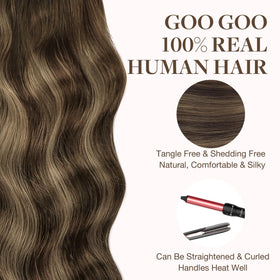 GOO GOO chocolate-brown to honey-blonde balayage color option.