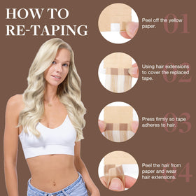 GOO GOO extensions showing strong, gentle tape for secure wear.