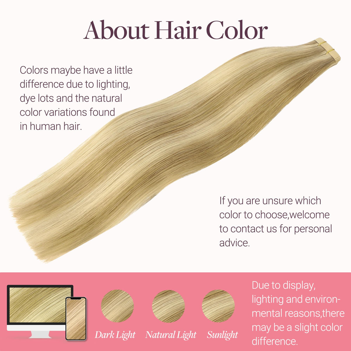 GOO GOO Tape in Hair Extensions 20inch straight ends demonstrate sleek, dramatic added length.