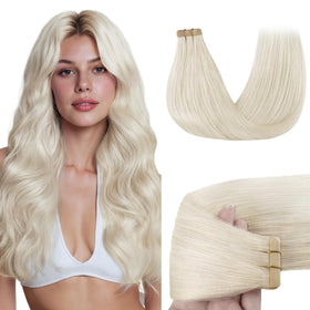 GOO GOO tape-in extensions packaging highlights premium Remy hair for seamless blend
