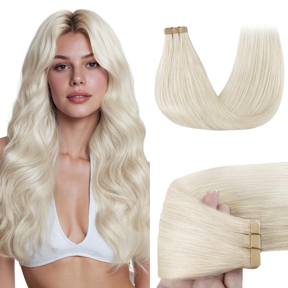 GOO GOO tape-in extensions packaging highlights premium Remy hair for seamless blend