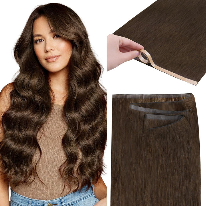 GOO GOO tape-in extensions closeup of silky hair for a natural look