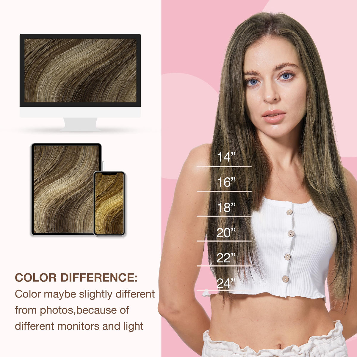 GOO GOO weft extensions compatible with sew-in, clips, glue, or tape