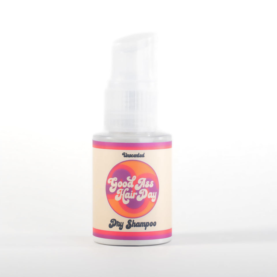 Good Ass Hair Day dry shampoo powder absorbs oil at the roots for a refreshed look.