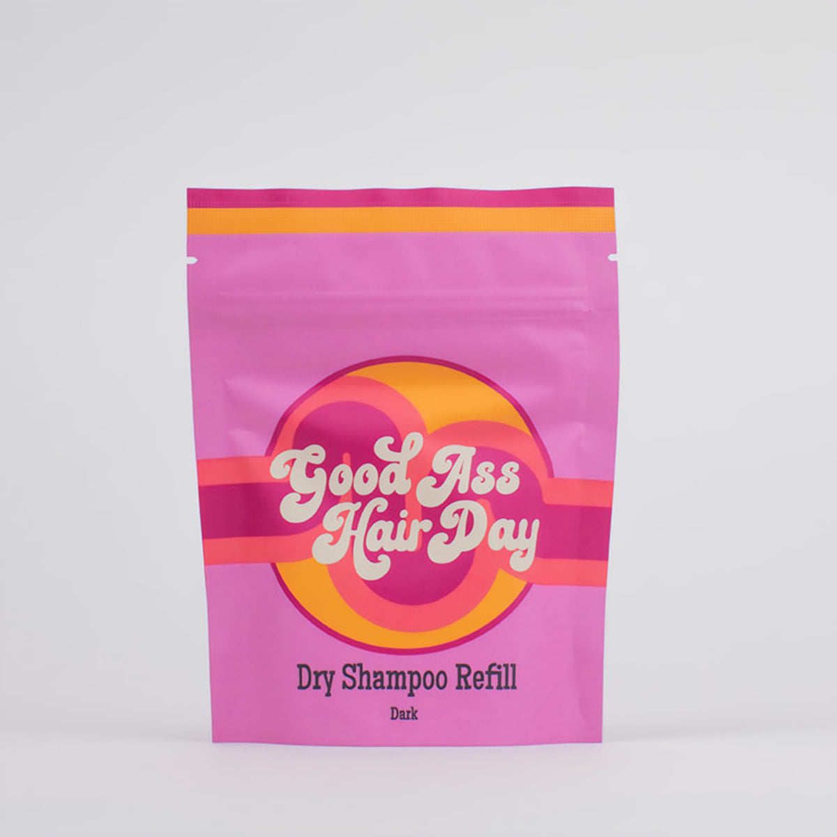 Good Ass Hair Day Dry Shampoo Refill Dark pack shot showing eco-friendly packaging and refill concept