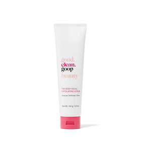 Good Clean Goop body exfoliating scrub jar promotes a polished, radiant glow.