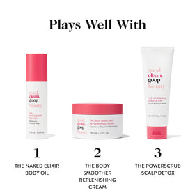 Good Clean Goop hyaluronic acid glow close-up hints extra moisture.