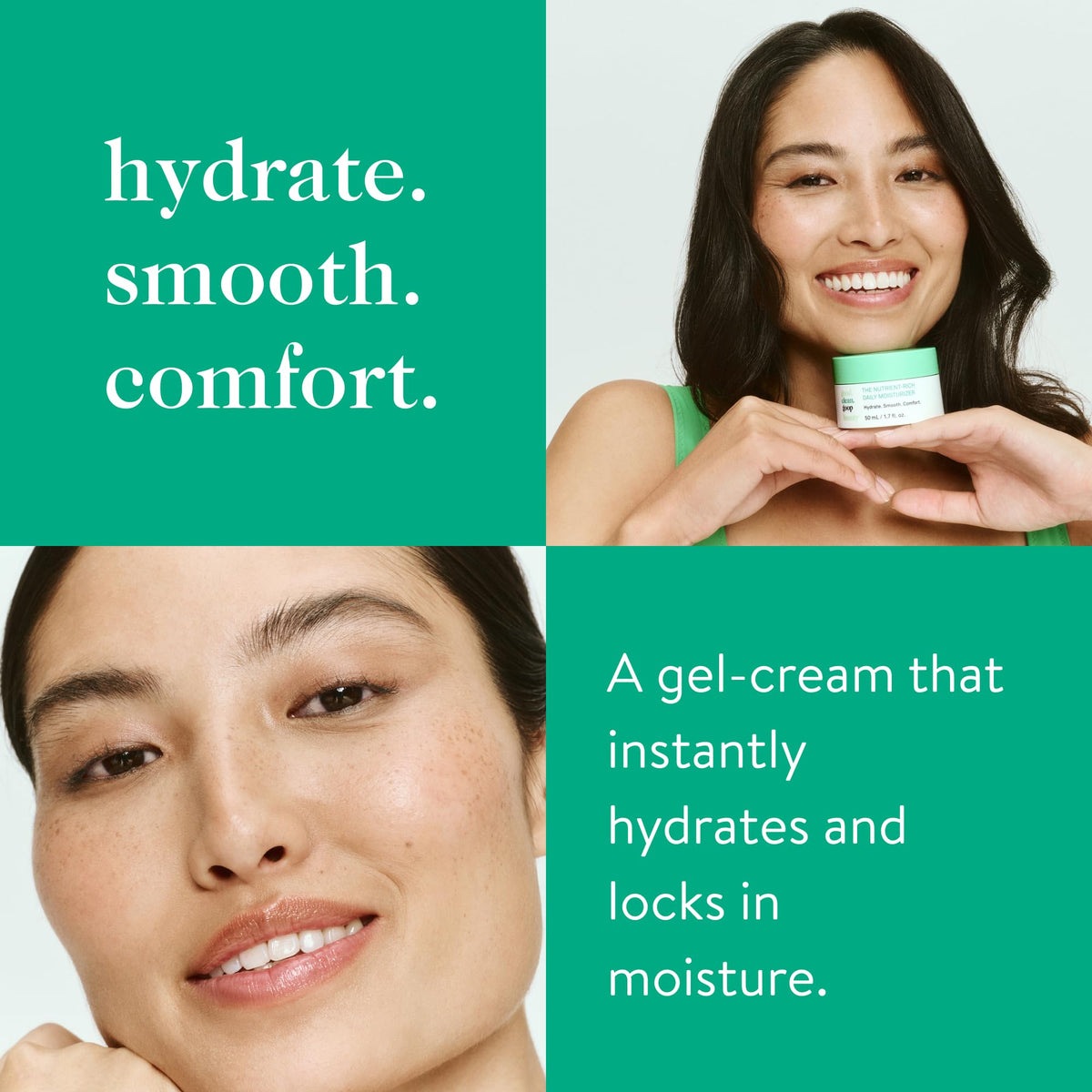 Close-up shows Good Clean Goop Nutrient-Rich Daily Moisturizer gel-cream texture.